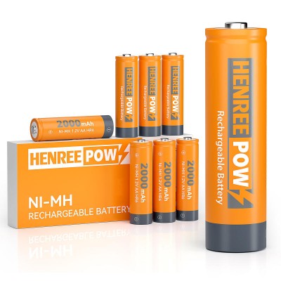 HenReepow AA 2000mAh 1,2 V: n korkea kapasiteetti Ni-MH: n ladattava akku